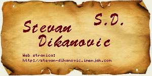 Stevan Dikanović vizit kartica